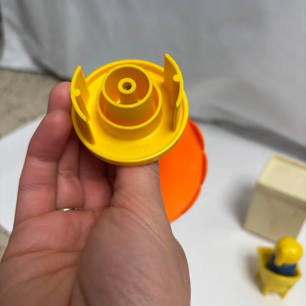 Vintage Fisher Price Little People Travel Set Phone Booth Umbrella Table Figures